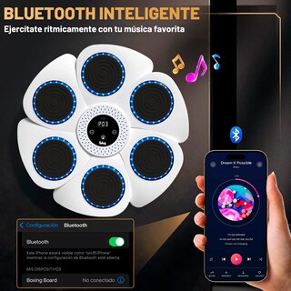 Foto 2 | Máquina De Boxeo Belug Ajustable Pantalla Digital Siga La Música Blanco