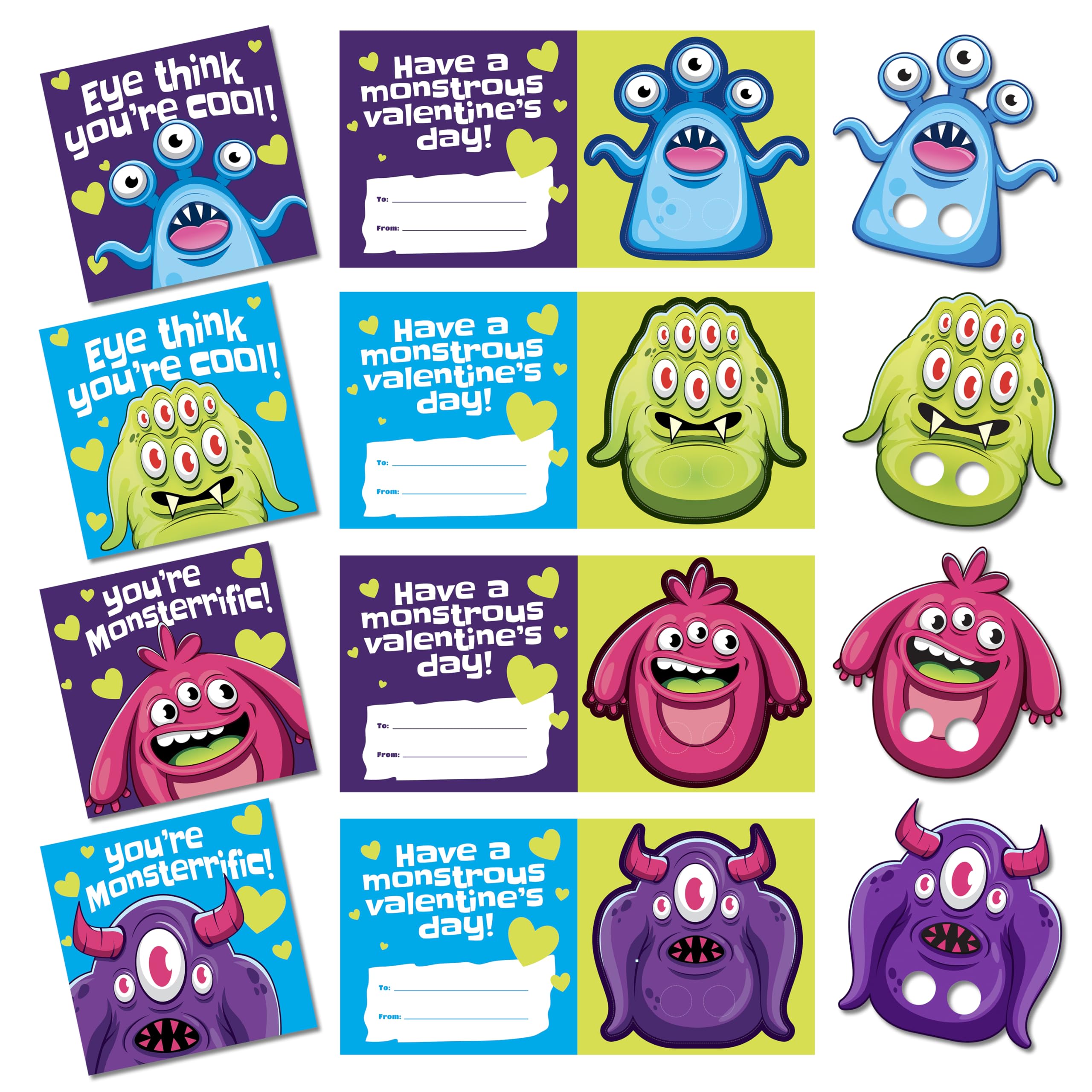 Foto 3 pulgar | Juego De Tarjetas Para Niños Con Forma De Monster Finger Puppets Para El Día De San Valentín - Venta Internacional.