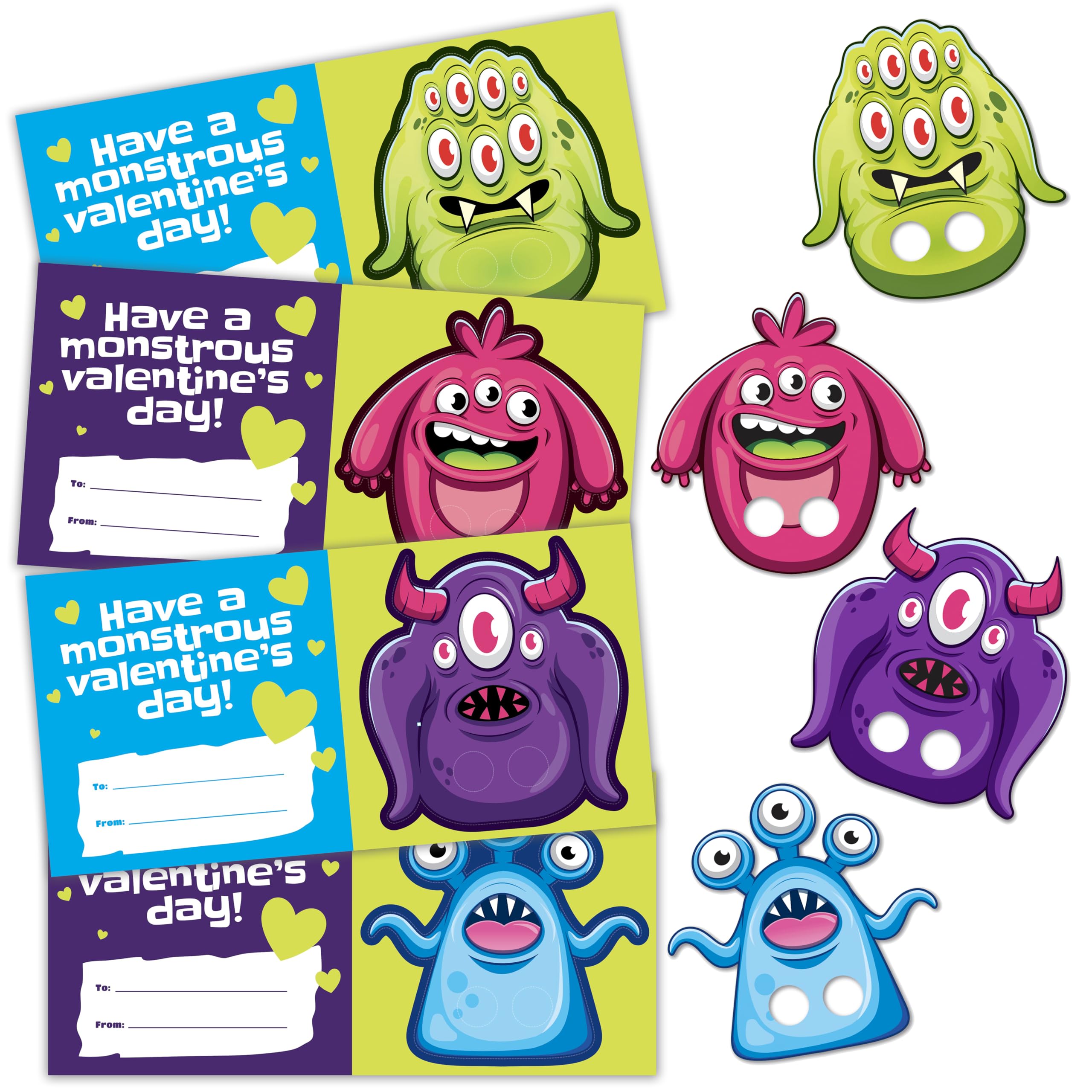 Foto 6 pulgar | Juego De Tarjetas Para Niños Con Forma De Monster Finger Puppets Para El Día De San Valentín - Venta Internacional.