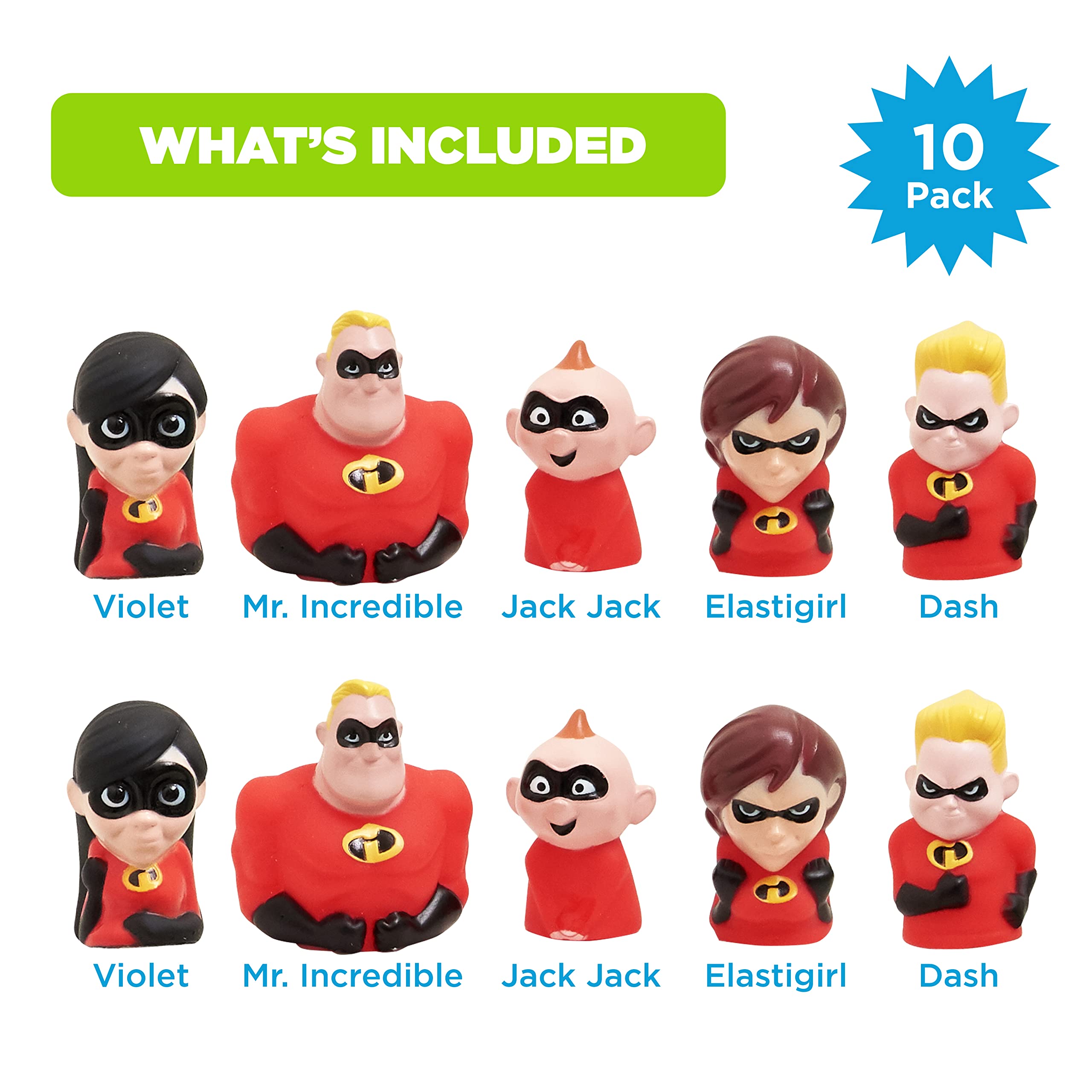 Foto 2 | Finger Puppets Disney Incredibles, 10 Piezas, Juguetes De Baño Y Fiesta - Venta Internacional.