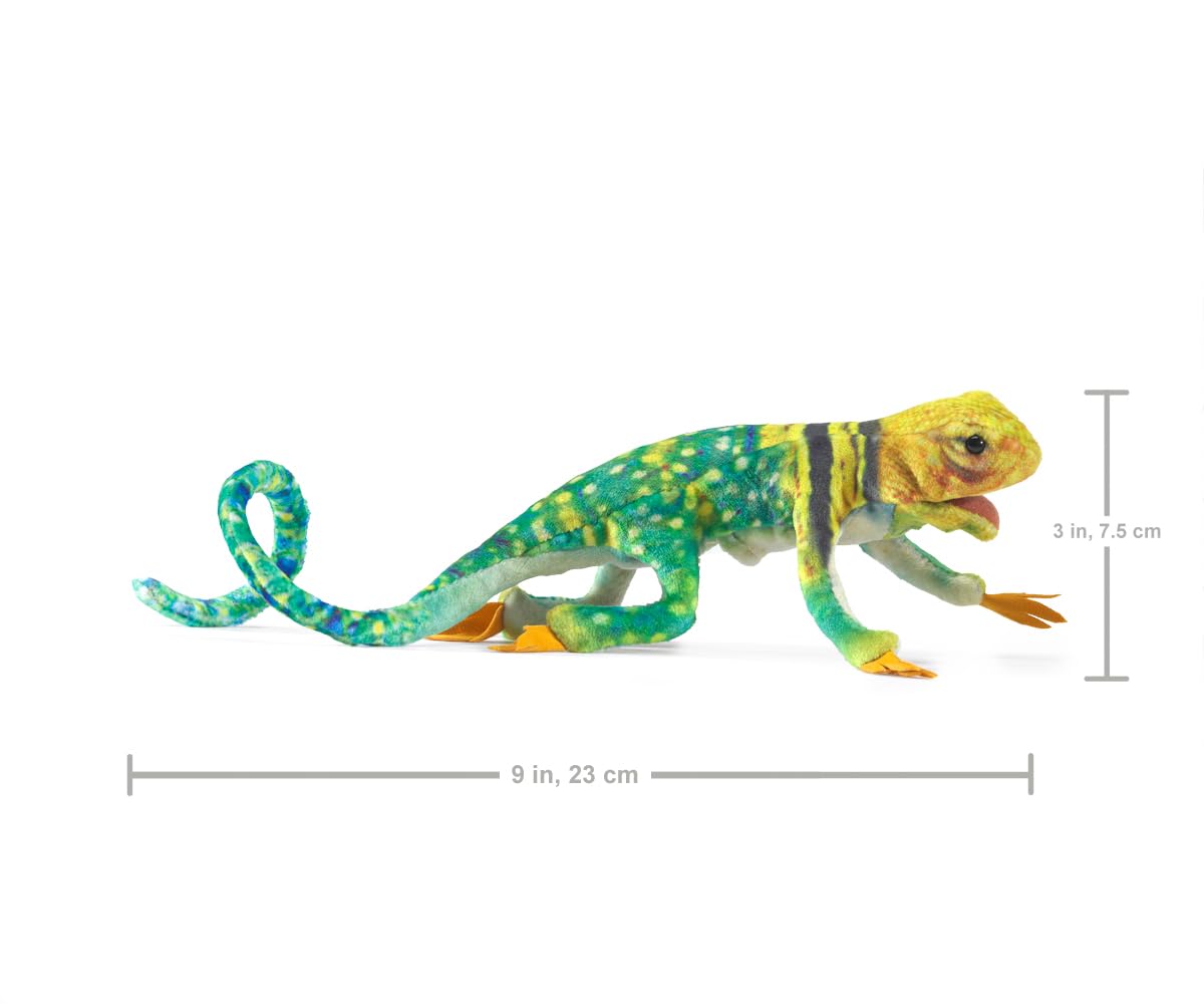 Foto 4 pulgar | Minilagarto Con Collar Finger Puppet Folkmanis, Color Verde, Marrón Y Amarillo - Venta Internacional.