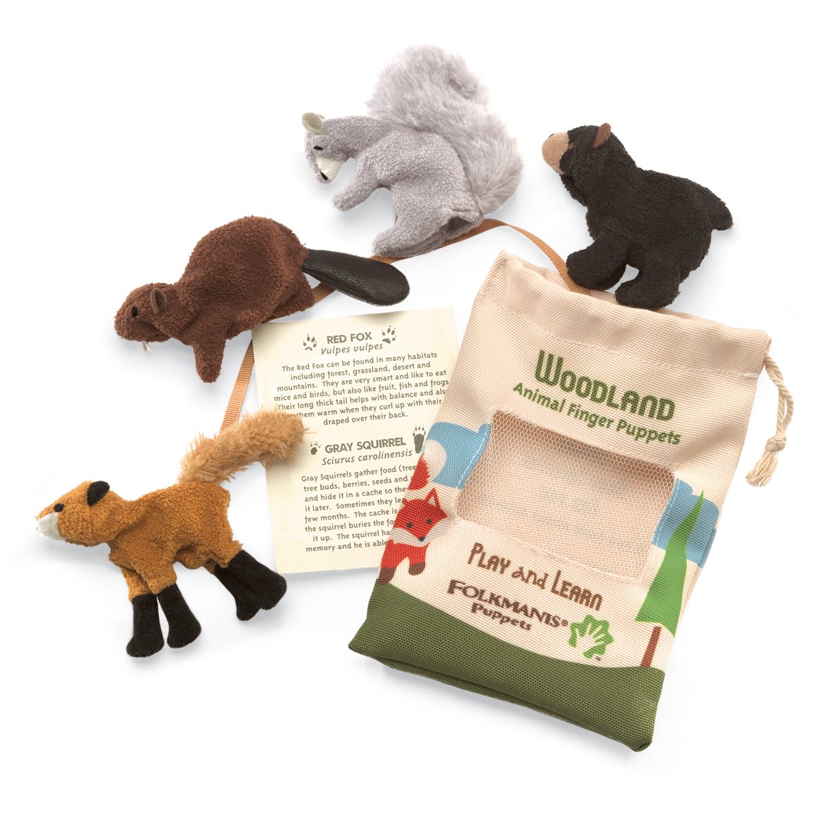 Set De Marionetas Puppet Folkmanis Woodland Animal Finger, Multicolor - Venta Internacional.