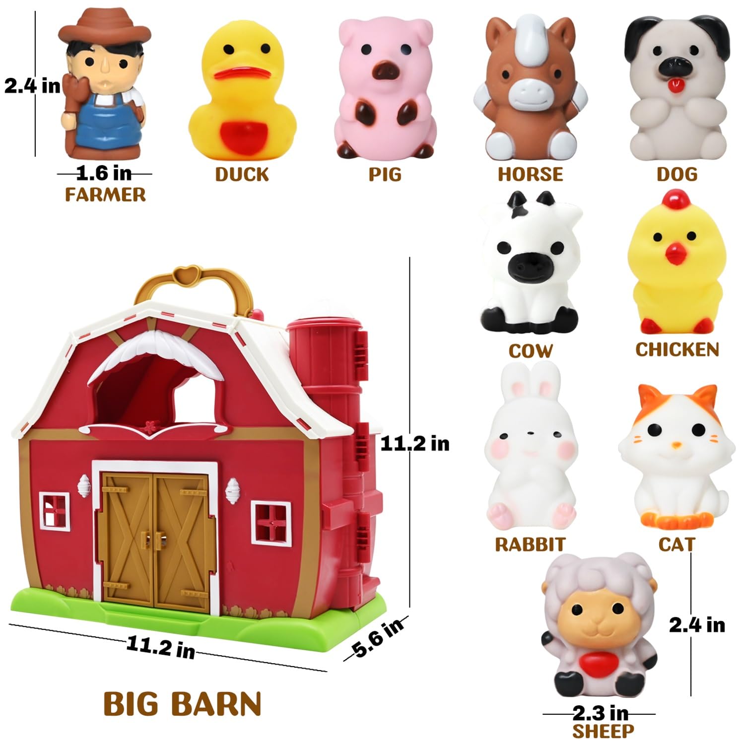 Foto 2 | Juguete Farm Animal Barn, Granero Grande Y Rojo Con Marionetas Con Dedos De Animales - Venta Internacional.