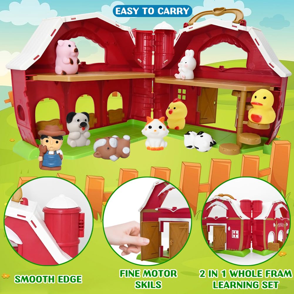 Foto 4 pulgar | Juguete Farm Animal Barn, Granero Grande Y Rojo Con Marionetas Con Dedos De Animales - Venta Internacional.