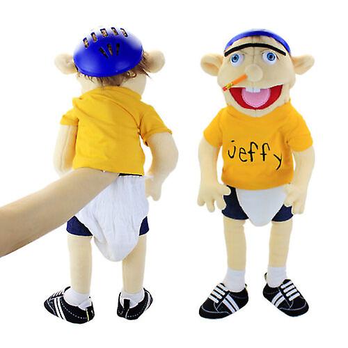 Venta Internacional - Peluche Jeffy Cosplay Con Sombrero De Jeffy, Marioneta De Mano, 58 Cm