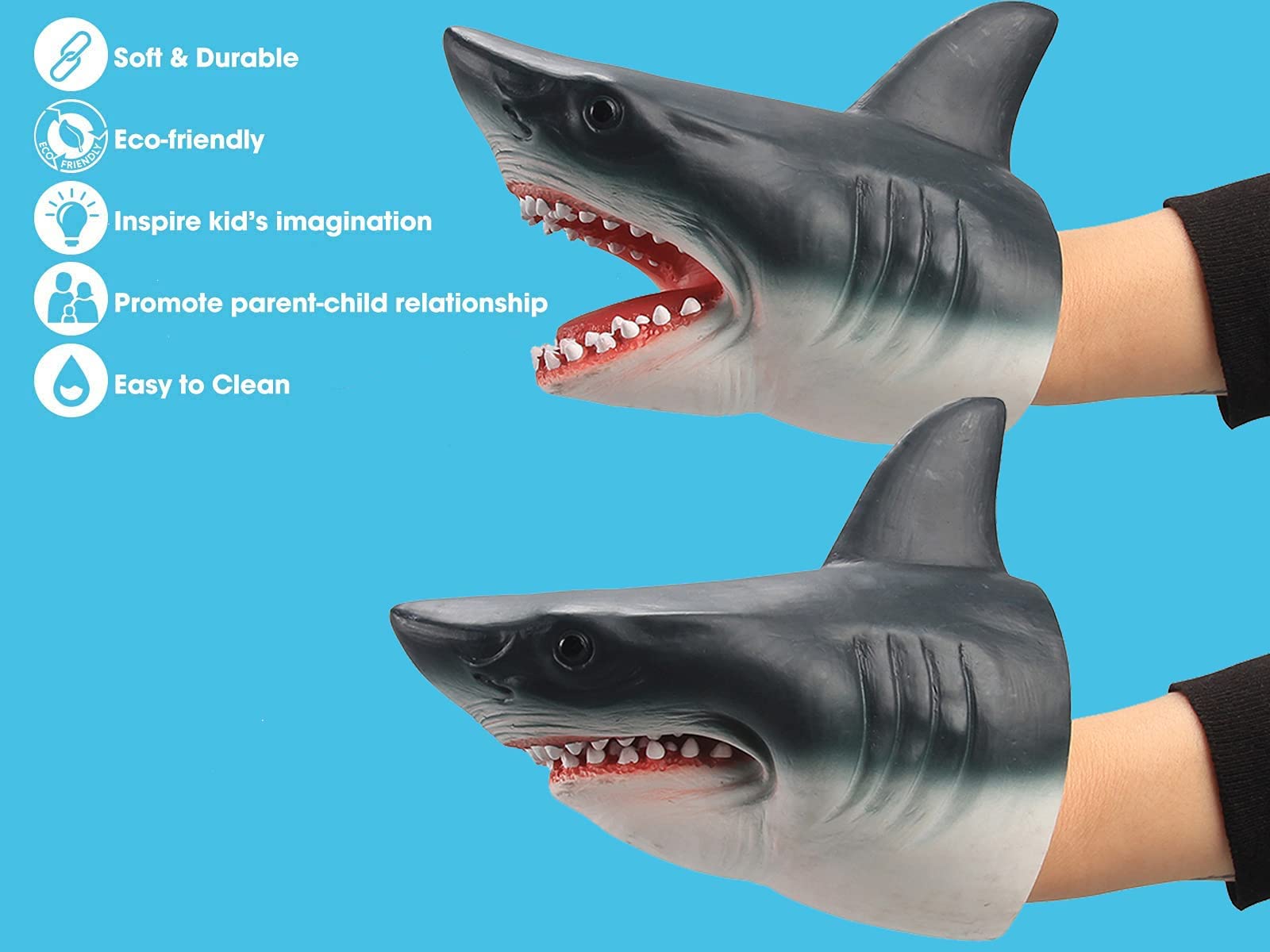 Foto 5 pulgar | Marioneta De Mano Gemini&genius Shark Para Niños, De Goma, 16,5 Cm - Venta Internacional.