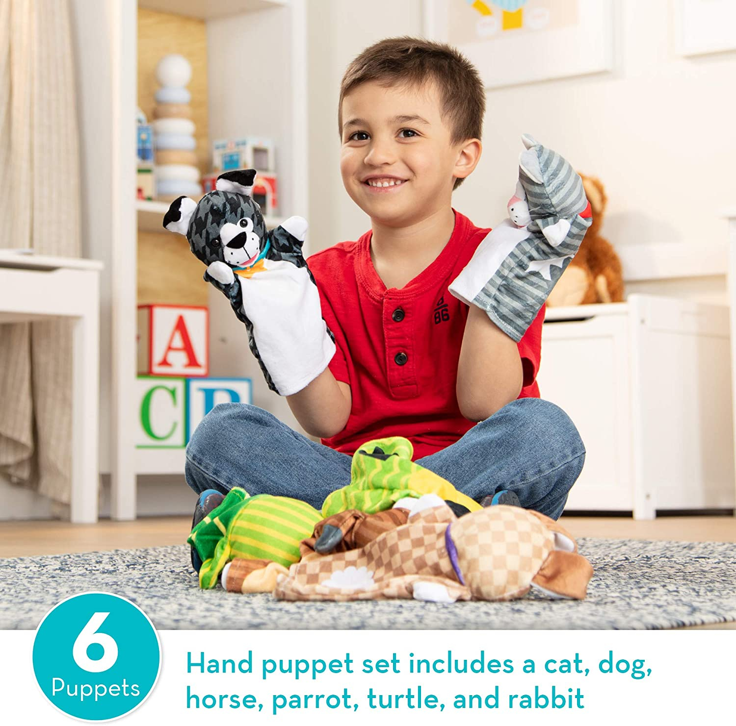 Foto 4 pulgar | Set De 6 Marionetas De Mano Melissa & Doug Pet Buddies - Venta Internacional.