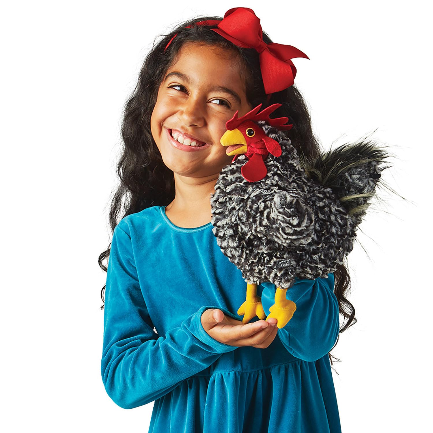 Foto 4 pulgar | Marioneta De Mano Folkmanis Barred Rock Rooster, Negro, Blanco Y Rojo - Venta Internacional.