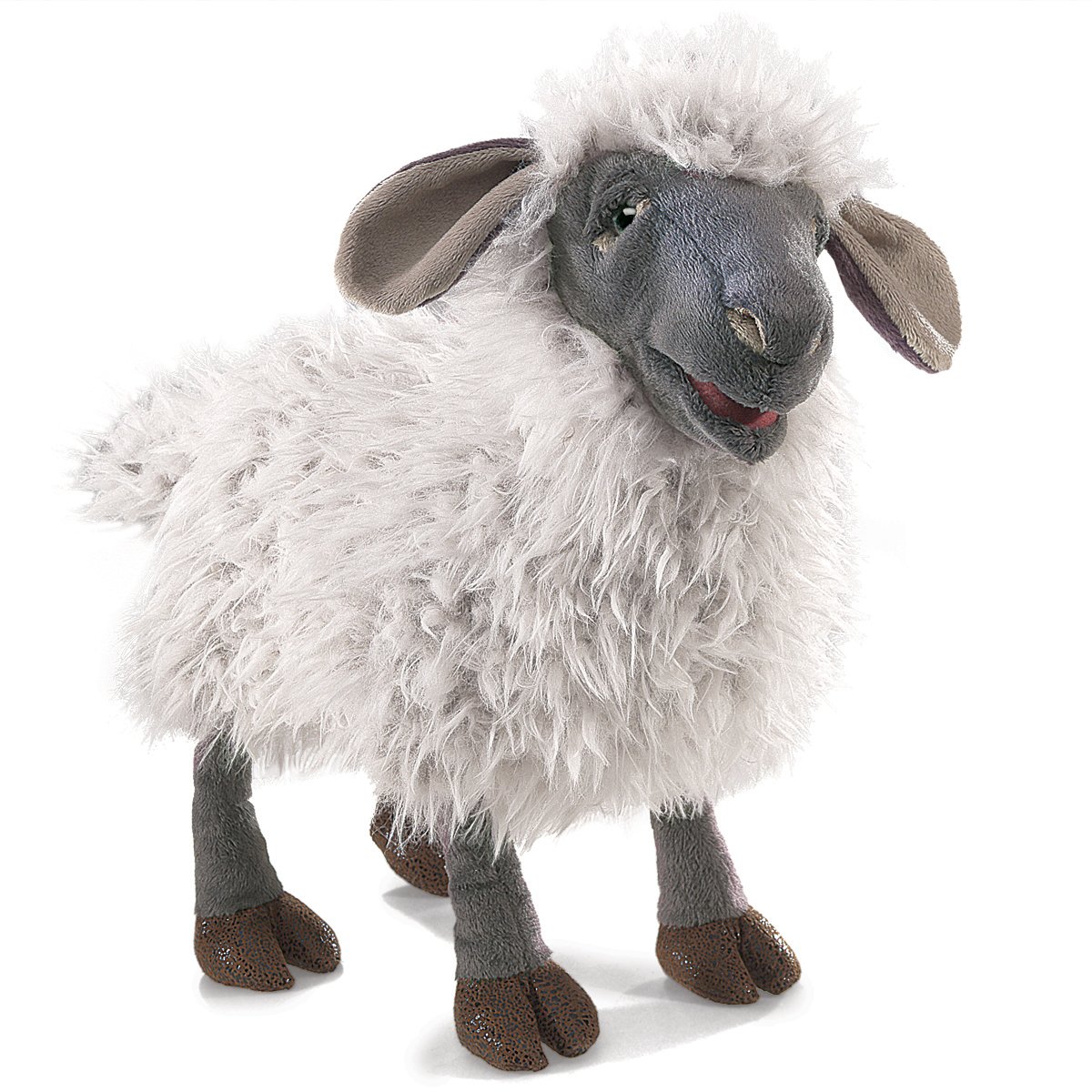 Peluche Hand Puppet Folkmanis Con Forma De Oveja Balando, Color Gris/multicolor - Venta Internacional.