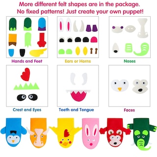 Foto 3 | Kit De Fabricación De Marionetas A Mano Watinc, 6 Unidades, Para Niños, Manualidades Y Bricolaje - Venta Internacional.