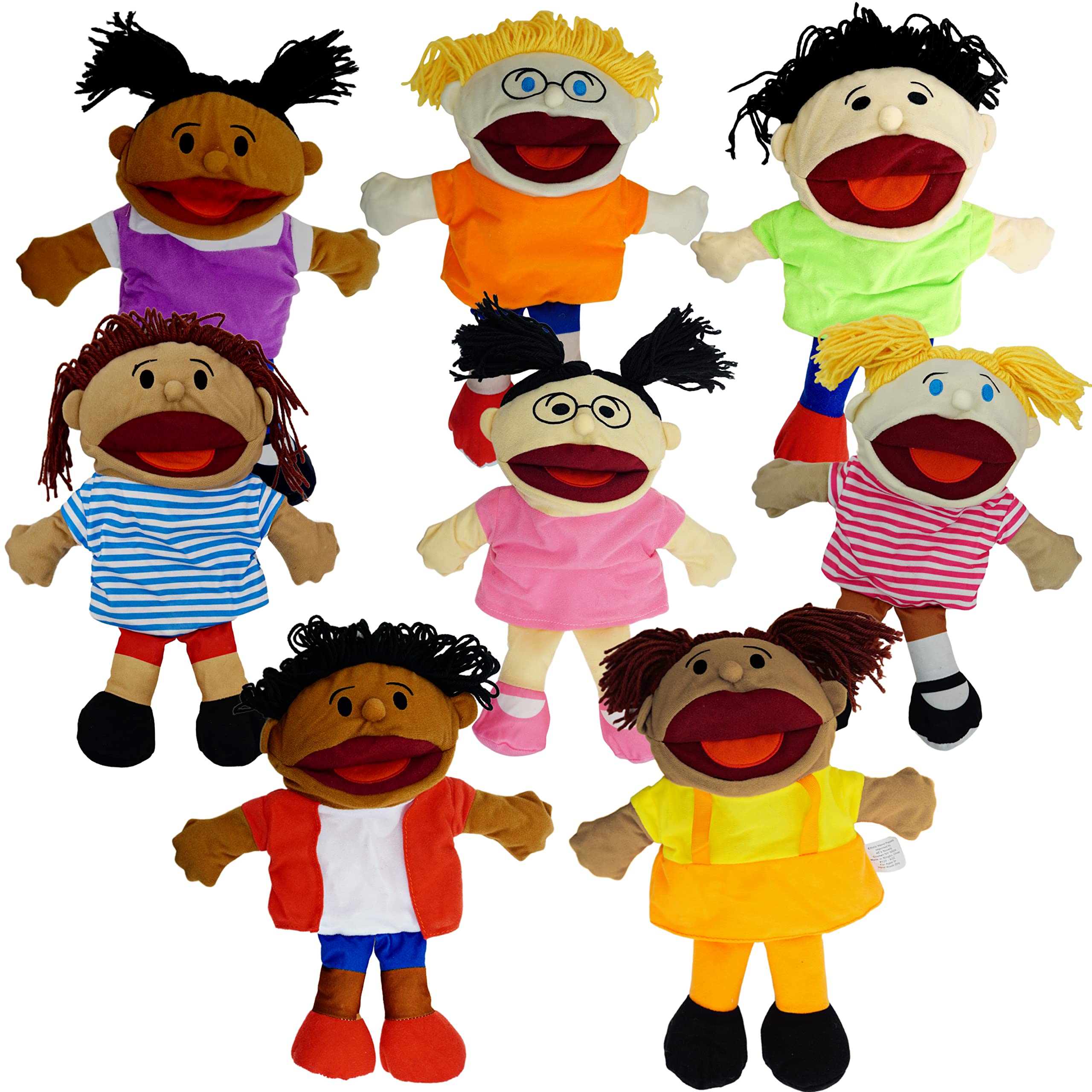 Foto 2 pulgar | Paquete De 8 Marionetas De Mano Para Niños, Multiculturales Con Boca Móvil - Venta Internacional.