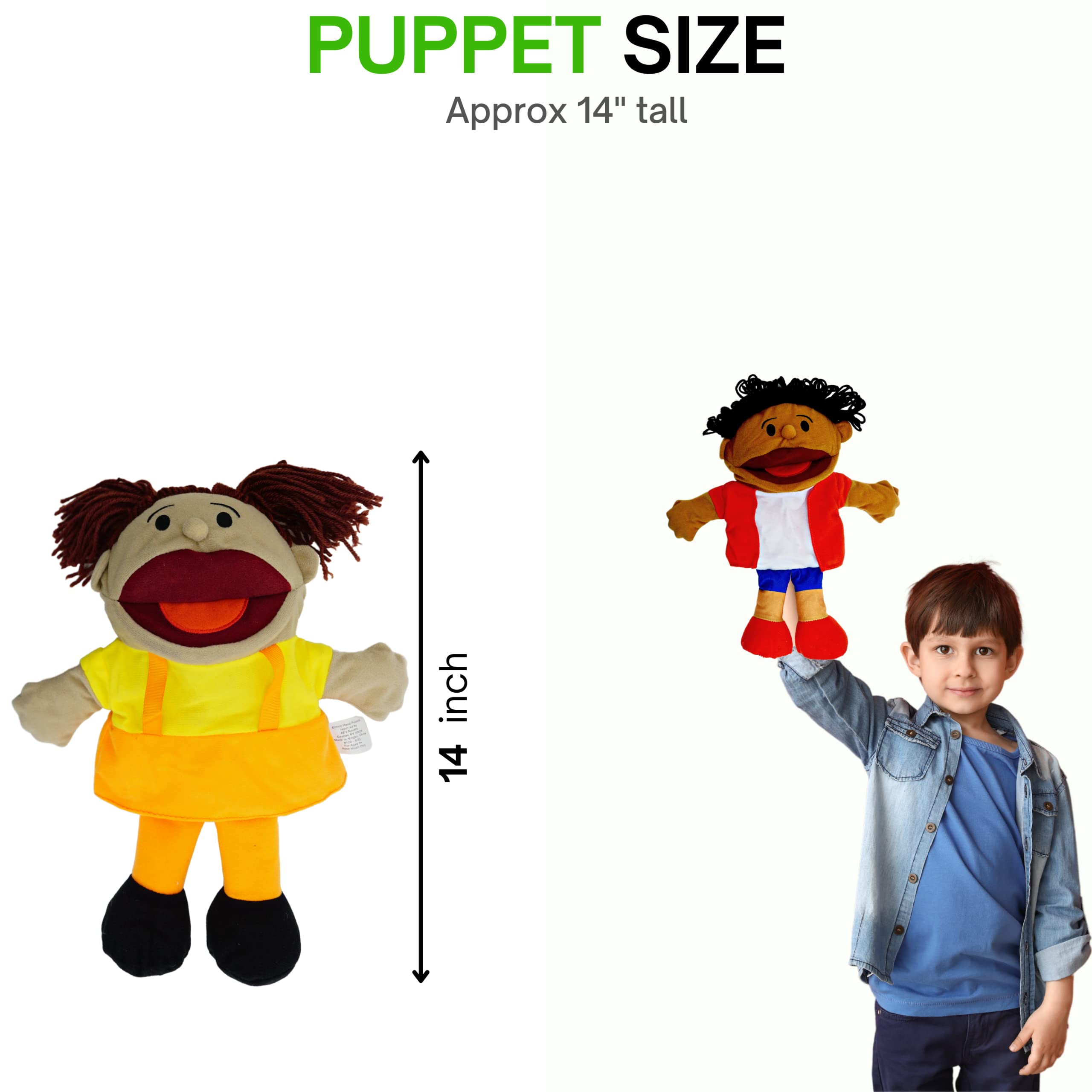 Foto 3 | Paquete De 8 Marionetas De Mano Para Niños, Multiculturales Con Boca Móvil - Venta Internacional.