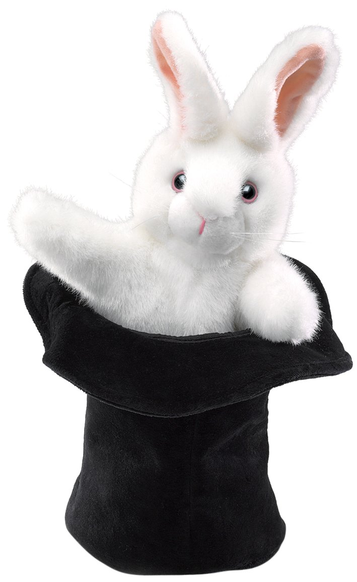 Foto 2 pulgar | Hand Puppet Folkmanis Rabbit Con Sombrero Negro, Blanco Y Rosa - Venta Internacional.