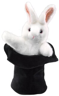 Foto 1 | Hand Puppet Folkmanis Rabbit Con Sombrero Negro, Blanco Y Rosa - Venta Internacional.
