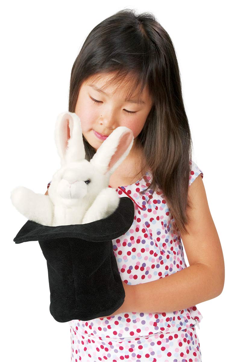 Foto 3 pulgar | Hand Puppet Folkmanis Rabbit Con Sombrero Negro, Blanco Y Rosa - Venta Internacional.