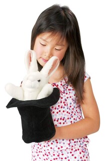 Foto 2 | Hand Puppet Folkmanis Rabbit Con Sombrero Negro, Blanco Y Rosa - Venta Internacional.