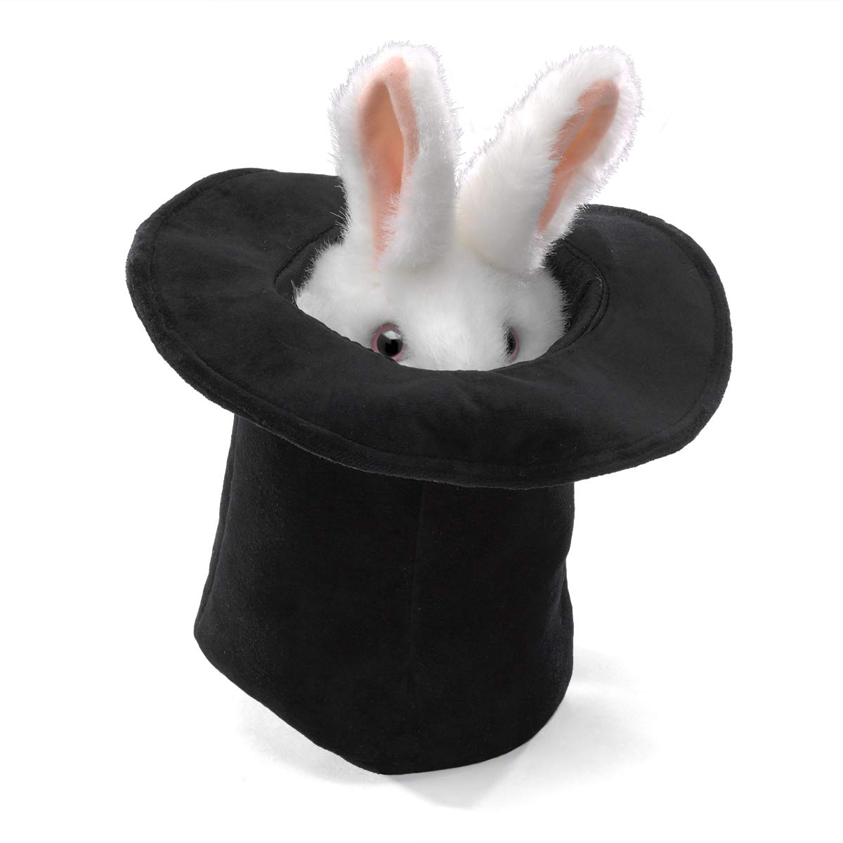 Foto 5 pulgar | Hand Puppet Folkmanis Rabbit Con Sombrero Negro, Blanco Y Rosa - Venta Internacional.