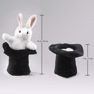 Foto 5 | Hand Puppet Folkmanis Rabbit Con Sombrero Negro, Blanco Y Rosa - Venta Internacional.