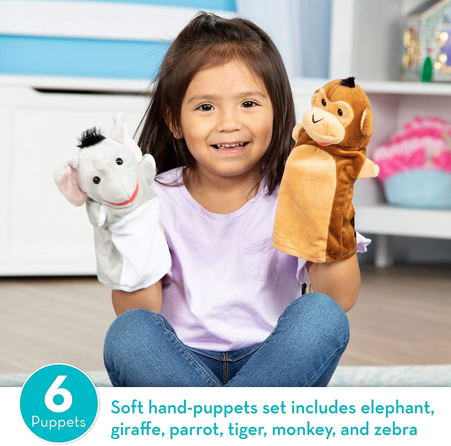 Foto 8 pulgar | Marionetas De Mano Melissa & Doug Safari Buddies - Venta Internacional.