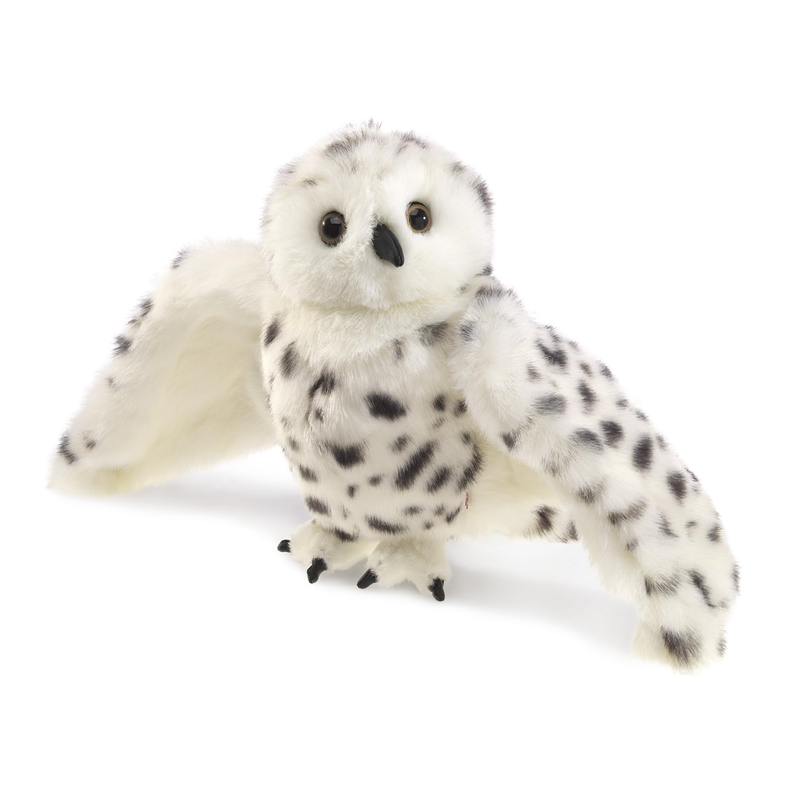 Hand Puppet Folkmanis, Búho Nival, Blanco Y Negro, Paquete Estándar - Venta Internacional.