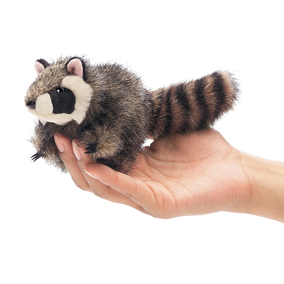 Mini Mapache Finger Puppet Folkmanis, Gris, Para Niños, 1 Unidad - Venta Internacional.