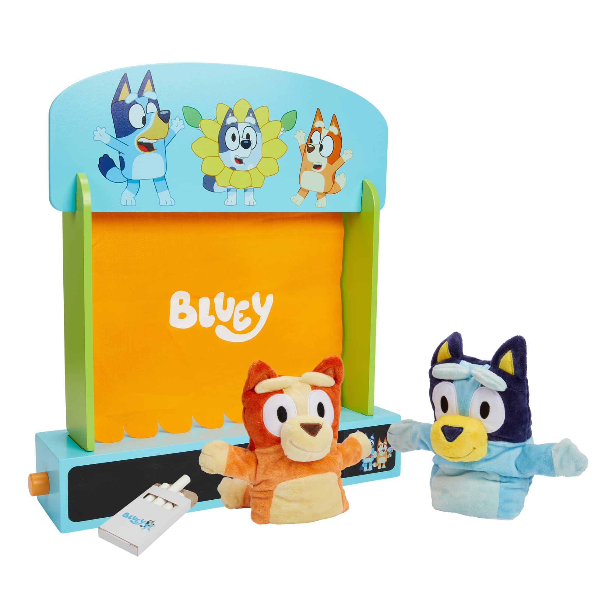 Foto 2 pulgar | Set De Juego De Madera Colorido De Puppet Theatre Bluey Con Títeres - Venta Internacional.