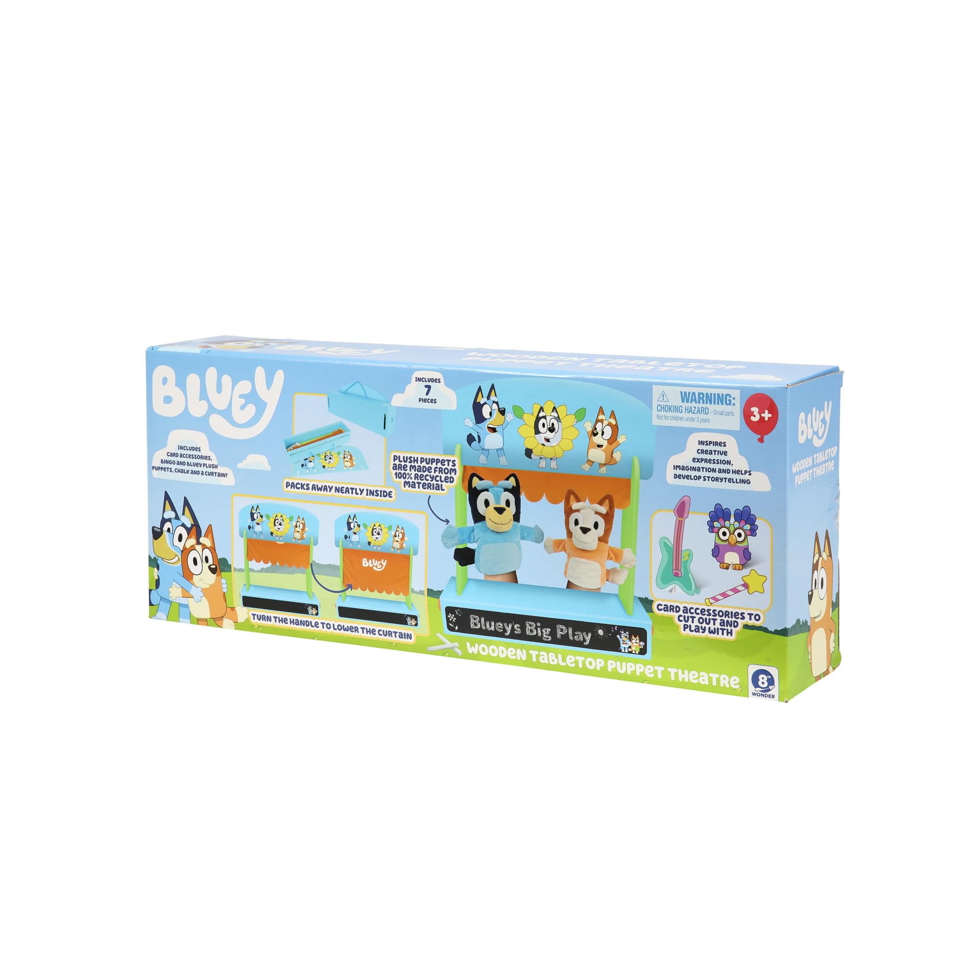 Foto 8 pulgar | Set De Juego De Madera Colorido De Puppet Theatre Bluey Con Títeres - Venta Internacional.