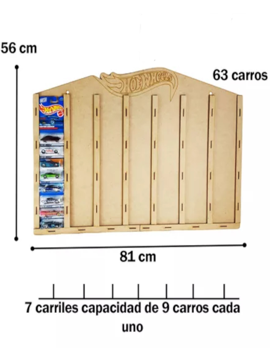 Foto 4 pulgar | Exhibidor Para Hot Wheels Básicos Para 63 Carros + Gratis Termo Güish De Regalo