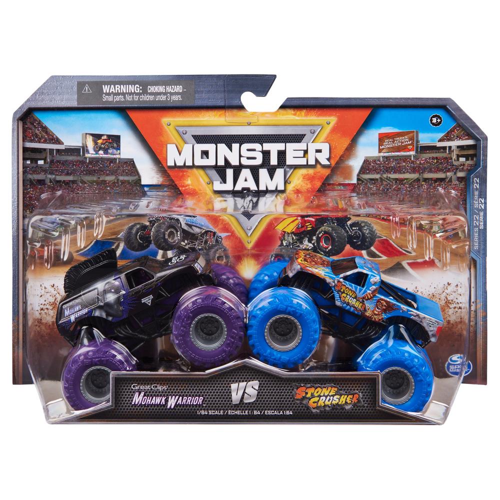 Foto 2 pulgar | Monster Jam: Mohawk Warrior Vs Stone Crusher Escala 1/64 2 Pack