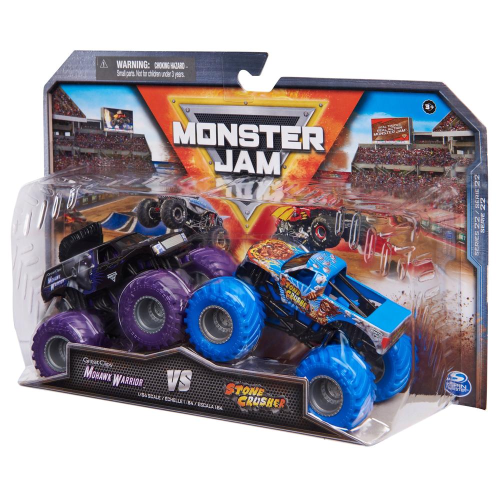 Foto 6 pulgar | Monster Jam: Mohawk Warrior Vs Stone Crusher Escala 1/64 2 Pack