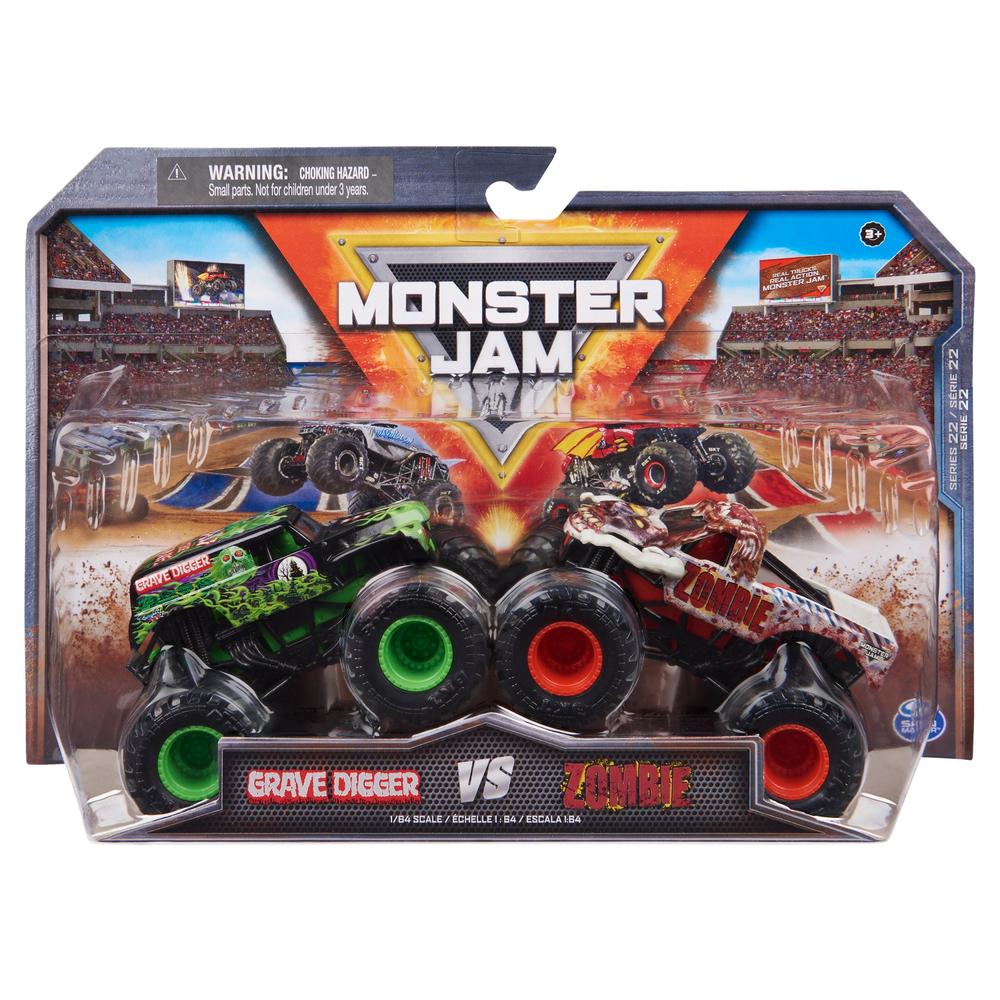 Camioneta de Juguete Monster Jam: Grave Digger Vs Zombie Escala 1/64 2 Pack $1,400