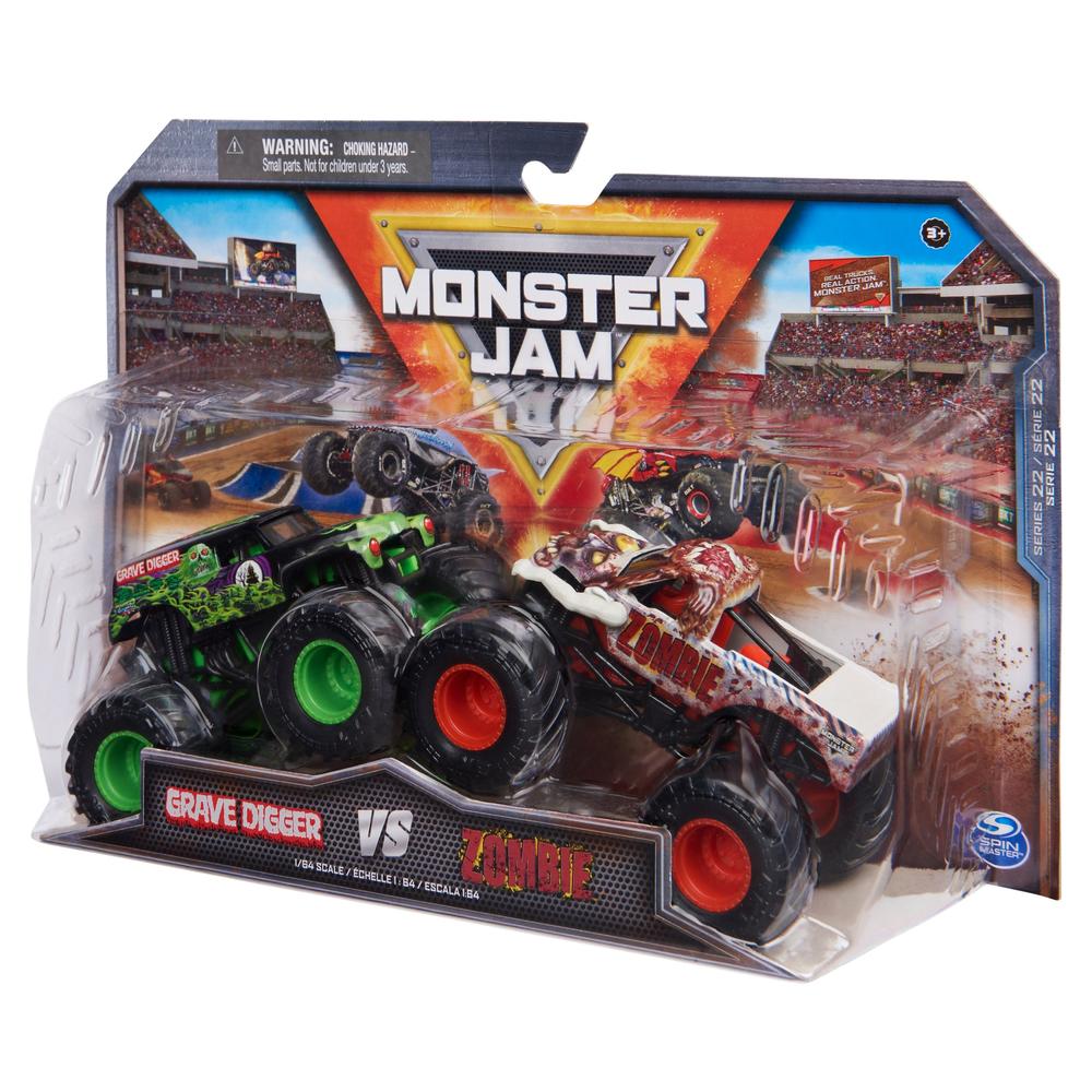 Foto 5 pulgar | Camioneta de Juguete Monster Jam: Grave Digger Vs Zombie Escala 1/64 2 Pack