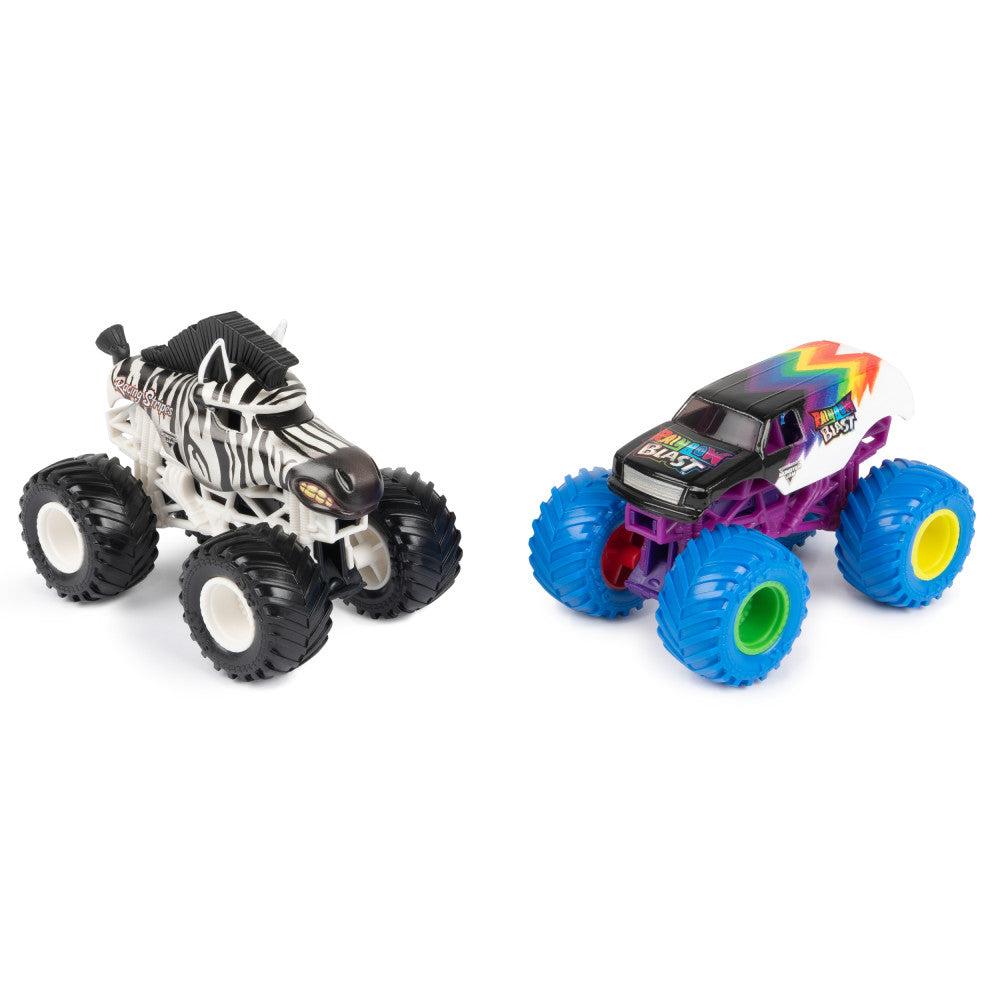 Foto 3 pulgar | Monster Jam: Racing Stripes Vs Rainbowblast Escala 1/64 2 Pack