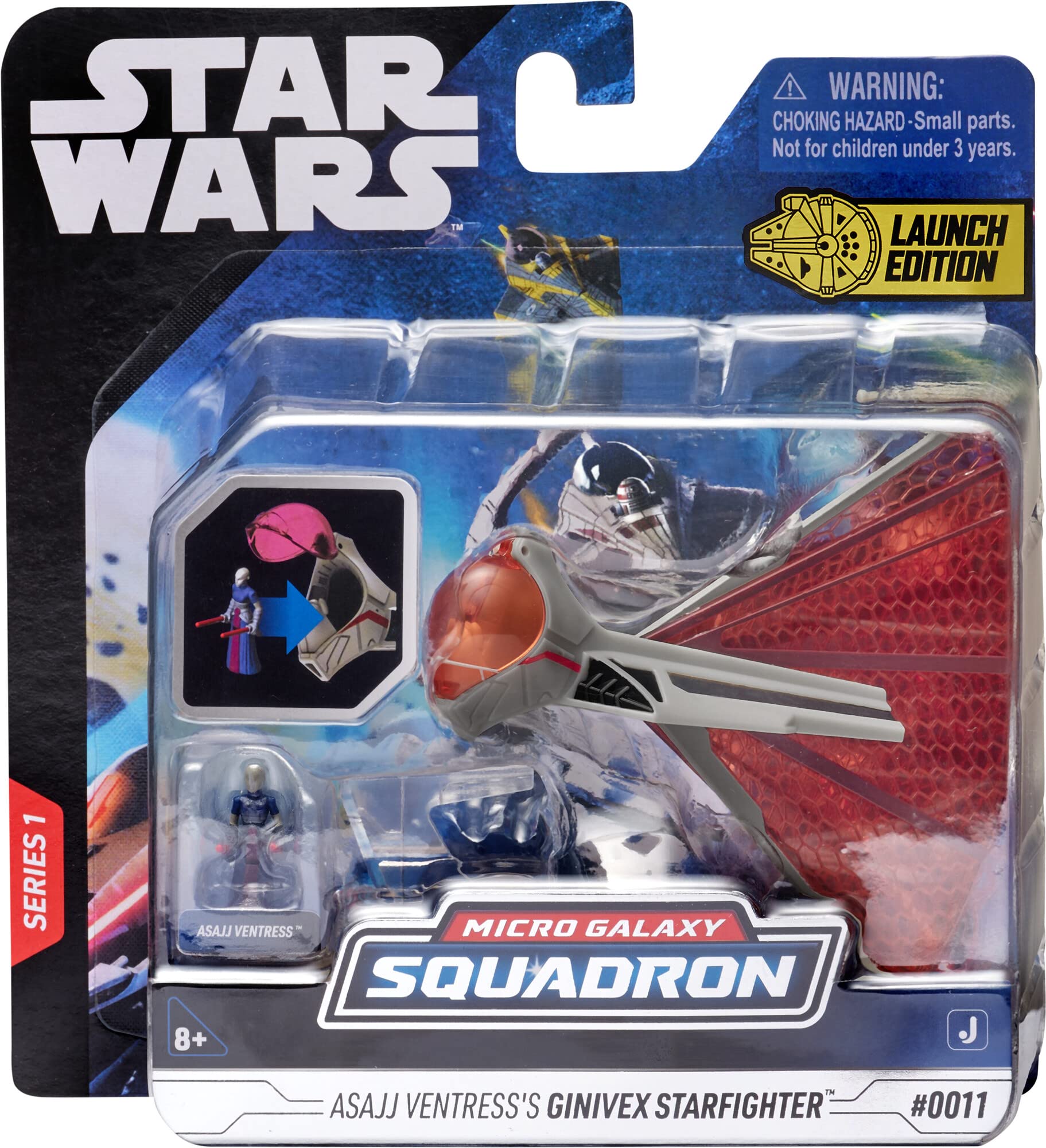 Foto 5 | Paquete Misterioso Ginivex Starfighter De Toy Star Wars Micro Galaxy Squadron Asajj Ventress - Venta Internacional.