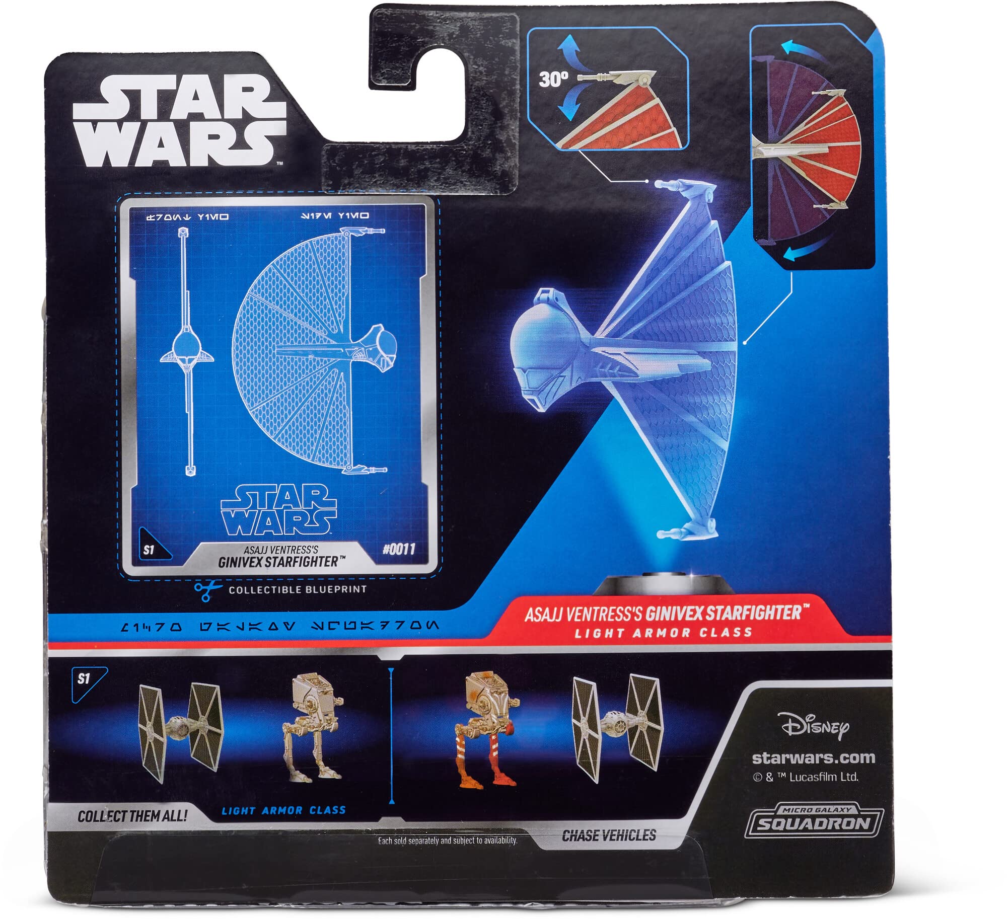 Foto 6 | Paquete Misterioso Ginivex Starfighter De Toy Star Wars Micro Galaxy Squadron Asajj Ventress - Venta Internacional.