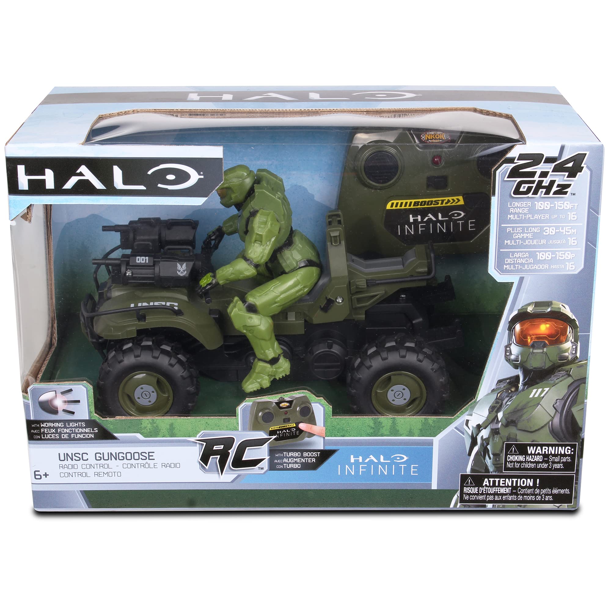 Foto 4 pulgar | Vehículo Teledirigido Nkok Halo Infinite Gungoose Con Master Chief De 2,4 Ghz - Venta Internacional.