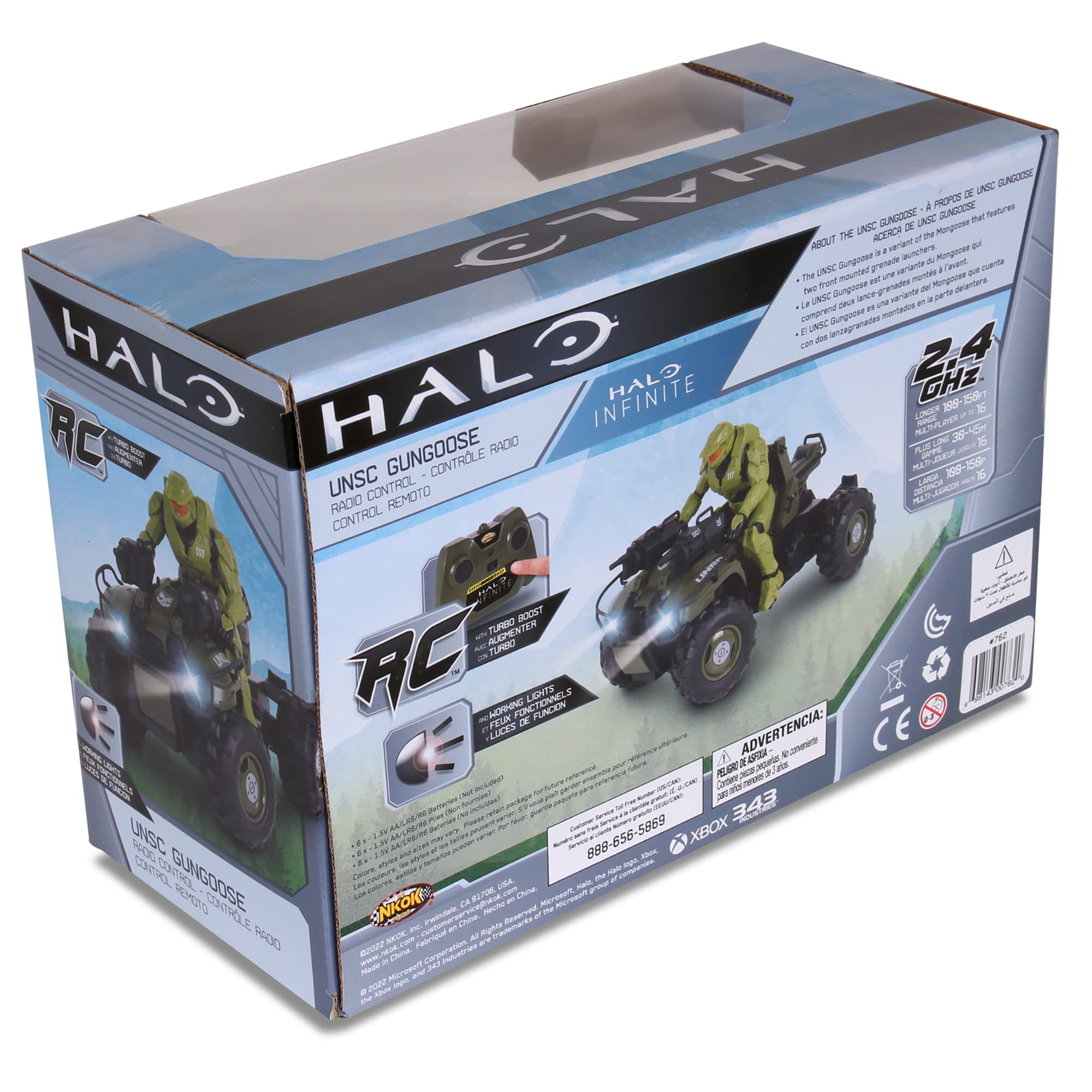 Foto 7 pulgar | Vehículo Teledirigido Nkok Halo Infinite Gungoose Con Master Chief De 2,4 Ghz - Venta Internacional.