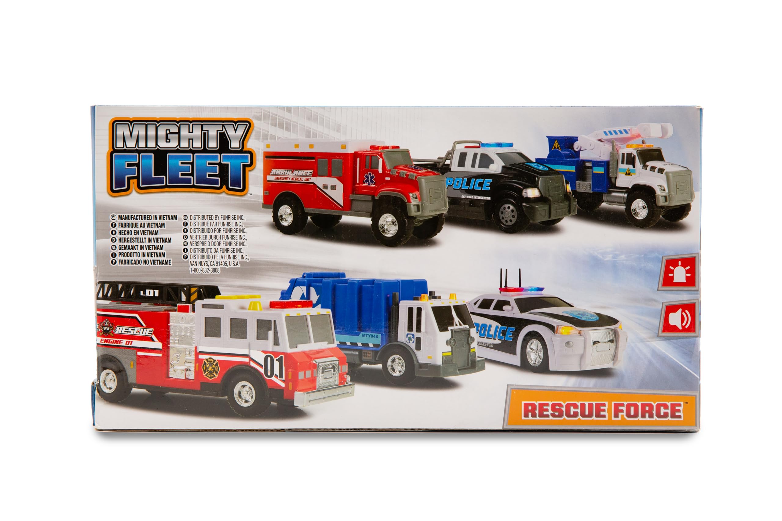 Foto 8 pulgar | Toy Police Cruiser Mighty Fleet Rescue Force 12 Con Luces Y Sonido - Venta Internacional.