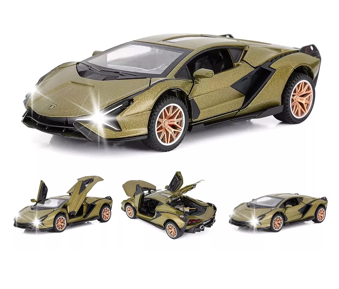 Foto 3 pulgar | Maqueta De Coche De Metal Lamborghini Con Luz + Música Verde