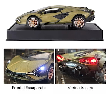 Foto 4 | Maqueta De Coche De Metal Lamborghini Con Luz + Música Verde