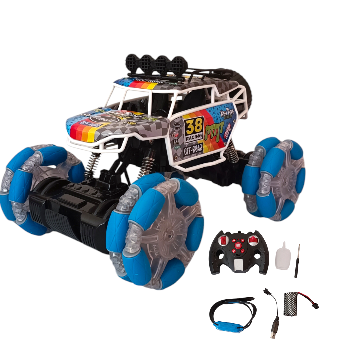 Carro Camioneta Control Remoto 1/12 Todo Terreno Humo Niño 4x4 Juguete