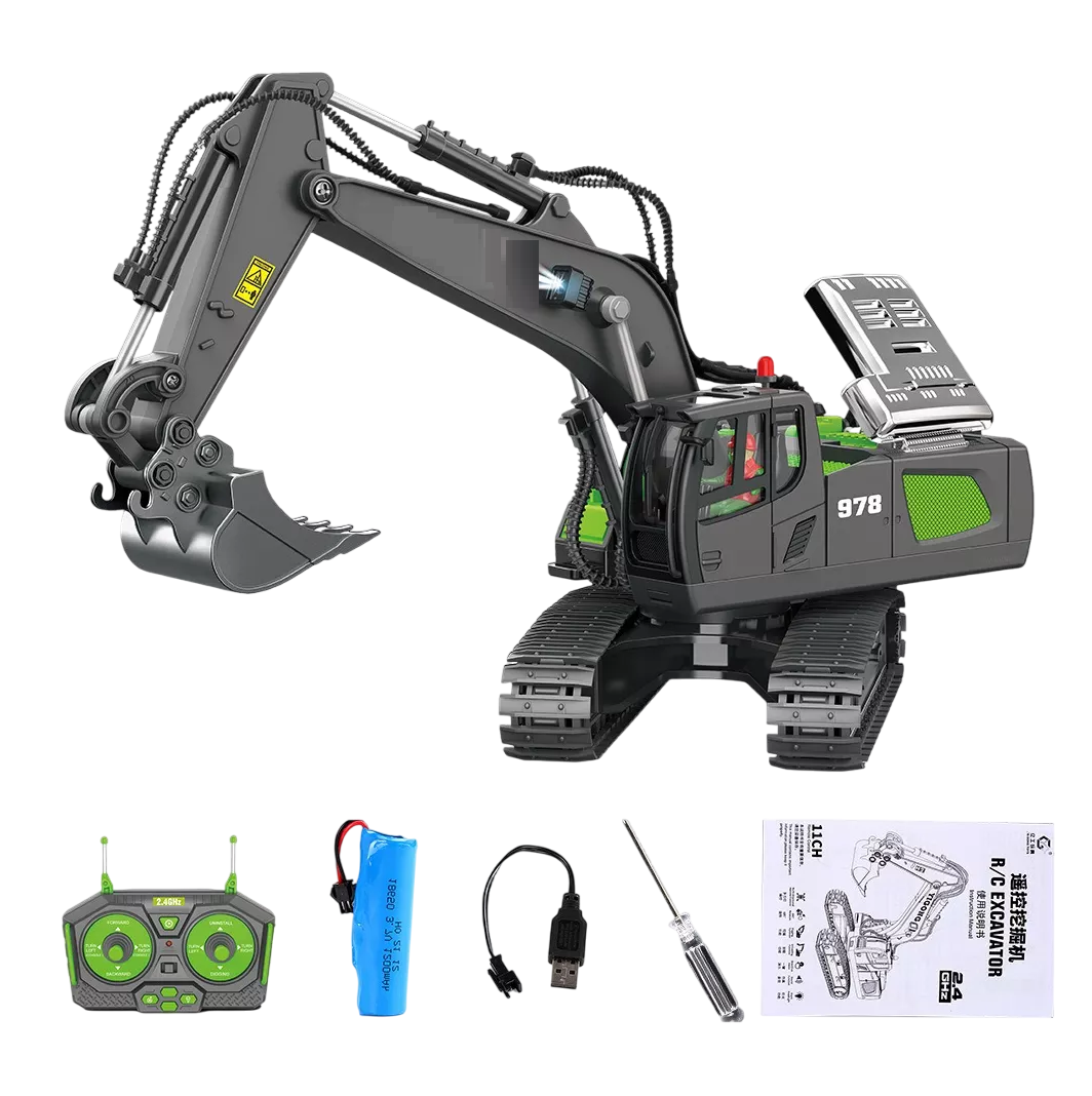 Excavadora Control Remoto Rc Juguete Negro