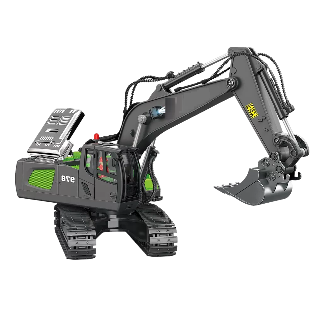 Foto 4 pulgar | Excavadora Control Remoto Rc Juguete Negro