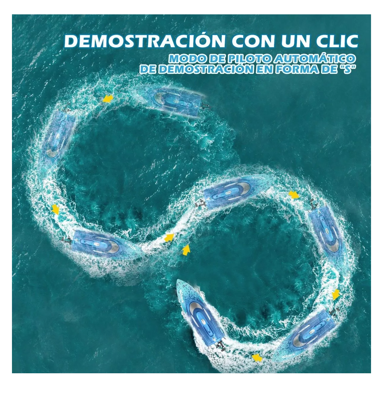 Foto 5 pulgar | Barco de Juguete con Control Remoto Azul para Niños