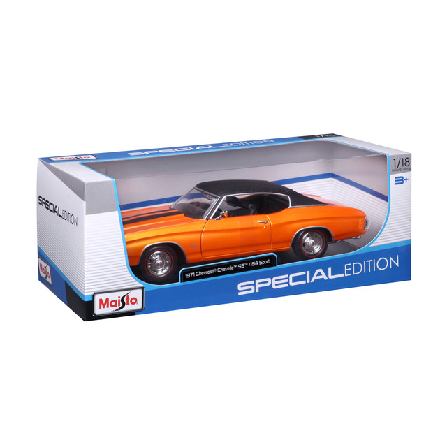 Foto 4 pulgar | Auto Maisto Special Edition A Escala 1:18 1971 Chevrolet Chevelle Ss 454 Cpe Color Naranja