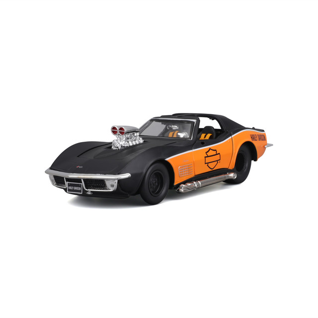 Auto Maisto Harley Davidson a Escala 1:25 H-d Custom 1970 Chevy Corvette Multicolor