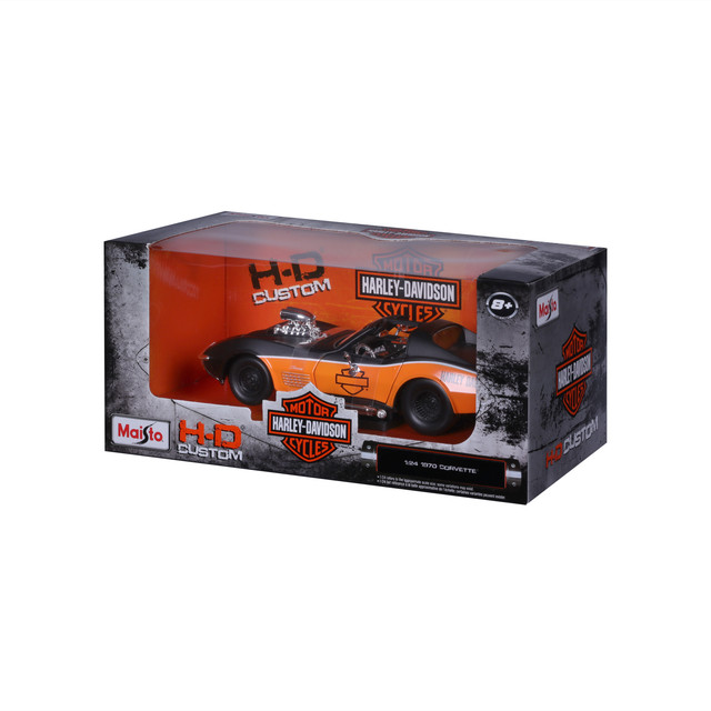 Foto 4 pulgar | Auto Maisto Harley Davidson a Escala 1:25 H-d Custom 1970 Chevy Corvette Multicolor