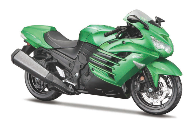 Motocicleta de Juguete Maisto Línea de Ensamble a Escala 1:12 Al Kawasaki Ninja ZX-14R Verde