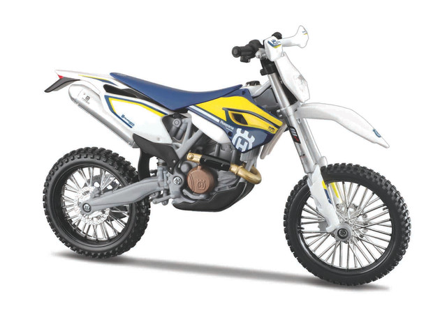 Motocicleta de Juguete Maisto Línea de Ensamble a Escala 1:12 Al Husqvarna FE501 Multicolor