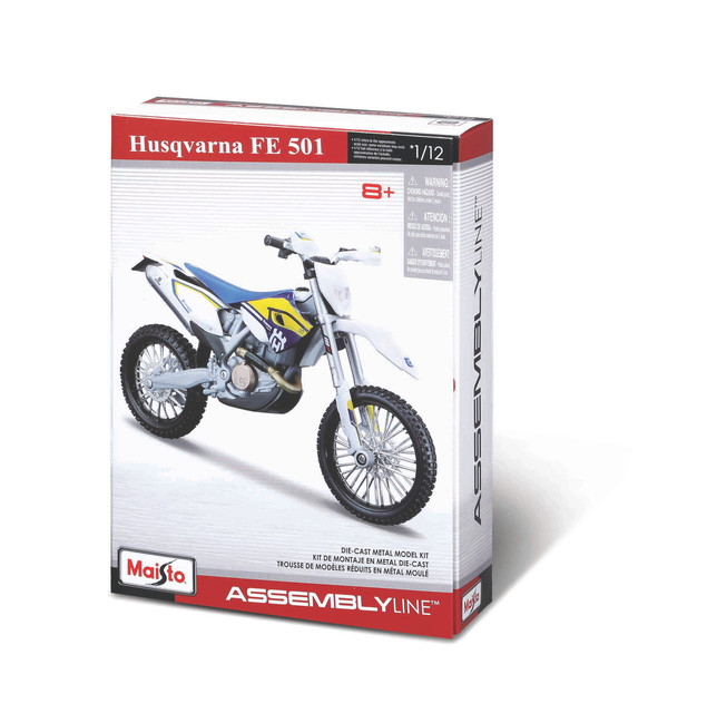 Foto 3 pulgar | Motocicleta de Juguete Maisto Línea de Ensamble a Escala 1:12 Al Husqvarna FE501 Multicolor